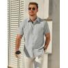 COOFANDY Mens Button Down Short Sleeve Shirt Casual Dress Shirt Untucked Summer Shirts with Pocket(Light Gray)