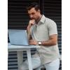 COOFANDY Mens Button Down Short Sleeve Shirt Casual Dress Shirt Untucked Summer Shirts with Pocket(Light Gray)