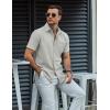 COOFANDY Mens Button Down Short Sleeve Shirt Casual Dress Shirt Untucked Summer Shirts with Pocket(Light Gray)