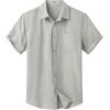COOFANDY Mens Button Down Short Sleeve Shirt Casual Dress Shirt Untucked Summer Shirts with Pocket(Light Gray)