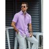 COOFANDY Mens Button Down Short Sleeve Shirt Casual Dress Shirt Untucked Summer Shirts with Pocket(Lilac Purple)