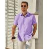 COOFANDY Mens Button Down Short Sleeve Shirt Casual Dress Shirt Untucked Summer Shirts with Pocket(Lilac Purple)
