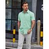 COOFANDY Mens Button Down Short Sleeve Shirt Casual Dress Shirt Untucked Summer Shirts with Pocket(Mint Green)