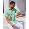 COOFANDY Mens Button Down Short Sleeve Shirt Casual Dress Shirt Untucked Summer Shirts with Pocket(Mint Green)