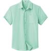 COOFANDY Mens Button Down Short Sleeve Shirt Casual Dress Shirt Untucked Summer Shirts with Pocket(Mint Green)