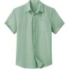 COOFANDY Mens Button Down Short Sleeve Shirt Casual Dress Shirt Untucked Summer Shirts with Pocket(Sage Green)