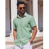 COOFANDY Mens Button Down Short Sleeve Shirt Casual Dress Shirt Untucked Summer Shirts with Pocket(Sage Green)