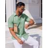 COOFANDY Mens Button Down Short Sleeve Shirt Casual Dress Shirt Untucked Summer Shirts with Pocket(Sage Green)