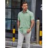 COOFANDY Mens Button Down Short Sleeve Shirt Casual Dress Shirt Untucked Summer Shirts with Pocket(Sage Green)