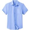 COOFANDY Mens Button Down Short Sleeve Shirt Casual Dress Shirt Untucked Summer Shirts with Pocket(Sky Blue)