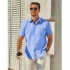 COOFANDY Mens Button Down Short Sleeve Shirt Casual Dress Shirt Untucked Summer Shirts with Pocket(Sky Blue)
