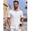 COOFANDY Mens Button Down Short Sleeve Shirt Casual Dress Shirt Untucked Summer Shirts with Pocket(White)
