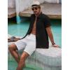COOFANDY Mens Button Down Short Sleeve Shirts Casual Textured Shirt with Pocket Summer Beach Wedding Shirts(Black)