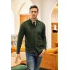 COOFANDY Men’s Cardigan Sweater Slim Fit Stand Collar Cardigan Casual Cable Knitted Button Down Sweater with Pockets(Army Green)