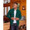 COOFANDY Men’s Cardigan Sweater Slim Fit Stand Collar Cardigan Casual Cable Knitted Button Down Sweater with Pockets(Green)