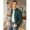 COOFANDY Men’s Cardigan Sweater Slim Fit Stand Collar Cardigan Casual Cable Knitted Button Down Sweater with Pockets(Green)