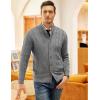 COOFANDY Men’s Cardigan Sweater Slim Fit Stand Collar Cardigan Casual Cable Knitted Button Down Sweater with Pockets(Grey)