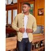 COOFANDY Men’s Cardigan Sweater Slim Fit Stand Collar Cardigan Casual Cable Knitted Button Down Sweater with Pockets(Khaki)