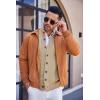 COOFANDY Men’s Cardigan Sweater Slim Fit Stand Collar Cardigan Casual Cable Knitted Button Down Sweater with Pockets(Khaki)