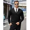 COOFANDY Mens Cardigan Sweaters Long Sleeve V Neck Cardigans Lightweight Knitted Button Down Sweaters with Pockets(Black)