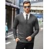 COOFANDY Mens Cardigan Sweaters Long Sleeve V Neck Cardigans Lightweight Knitted Button Down Sweaters with Pockets(Dark Grey)