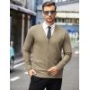 COOFANDY Mens Cardigan Sweaters Long Sleeve V Neck Cardigans Lightweight Knitted Button Down Sweaters with Pockets(Khaki)