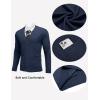 COOFANDY Mens Cardigan Sweaters Long Sleeve V Neck Cardigans Lightweight Knitted Button Down Sweaters with Pockets(Navy Blue)