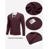 COOFANDY Mens Cardigan Sweaters Long Sleeve V Neck Cardigans Lightweight Knitted Button Down Sweaters with Pockets(Wine Red)