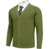 COOFANDY Men’s Cardigan Sweaters with Button Lightweight Casual V Neck Long Sleeve Pockets Knitted Sweater(Army Green)