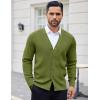 COOFANDY Men’s Cardigan Sweaters with Button Lightweight Casual V Neck Long Sleeve Pockets Knitted Sweater(Army Green)