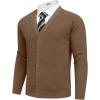 COOFANDY Men’s Cardigan Sweaters with Button Lightweight Casual V Neck Long Sleeve Pockets Knitted Sweater(Ashy Brown)