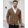 COOFANDY Men’s Cardigan Sweaters with Button Lightweight Casual V Neck Long Sleeve Pockets Knitted Sweater(Ashy Brown)