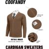 COOFANDY Men’s Cardigan Sweaters with Button Lightweight Casual V Neck Long Sleeve Pockets Knitted Sweater(Ashy Brown)