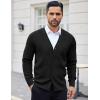 COOFANDY Men’s Cardigan Sweaters with Button Lightweight Casual V Neck Long Sleeve Pockets Knitted Sweater(Black)