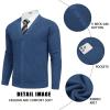 COOFANDY Men’s Cardigan Sweaters with Button Lightweight Casual V Neck Long Sleeve Pockets Knitted Sweater(Blue)