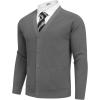 COOFANDY Men’s Cardigan Sweaters with Button Lightweight Casual V Neck Long Sleeve Pockets Knitted Sweater(Dark Grey)