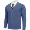 COOFANDY Men’s Cardigan Sweaters with Button Lightweight Casual V Neck Long Sleeve Pockets Knitted Sweater(Dusty Blue)
