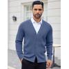 COOFANDY Men’s Cardigan Sweaters with Button Lightweight Casual V Neck Long Sleeve Pockets Knitted Sweater(Dusty Blue)