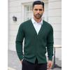 COOFANDY Men’s Cardigan Sweaters with Button Lightweight Casual V Neck Long Sleeve Pockets Knitted Sweater(Green)