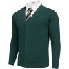 COOFANDY Men’s Cardigan Sweaters with Button Lightweight Casual V Neck Long Sleeve Pockets Knitted Sweater(Green)