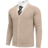 COOFANDY Men’s Cardigan Sweaters with Button Lightweight Casual V Neck Long Sleeve Pockets Knitted Sweater(Kahki)