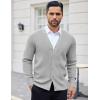 COOFANDY Men’s Cardigan Sweaters with Button Lightweight Casual V Neck Long Sleeve Pockets Knitted Sweater(Light Grey)