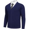 COOFANDY Men’s Cardigan Sweaters with Button Lightweight Casual V Neck Long Sleeve Pockets Knitted Sweater(Navy Blue)
