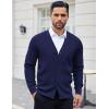 COOFANDY Men’s Cardigan Sweaters with Button Lightweight Casual V Neck Long Sleeve Pockets Knitted Sweater(Navy Blue)