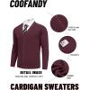 COOFANDY Men’s Cardigan Sweaters with Button Lightweight Casual V Neck Long Sleeve Pockets Knitted Sweater(Red)