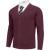 COOFANDY Men’s Cardigan Sweaters with Button Lightweight Casual V Neck Long Sleeve Pockets Knitted Sweater(Red)