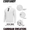 COOFANDY Men’s Cardigan Sweaters with Button Lightweight Casual V Neck Long Sleeve Pockets Knitted Sweater(White)
