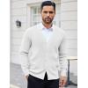 COOFANDY Men’s Cardigan Sweaters with Button Lightweight Casual V Neck Long Sleeve Pockets Knitted Sweater(White)