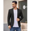 COOFANDY Men’s Casual Blazer Jacket One Button Suit Jackets Lightweight Knit Sport Coat(Black)