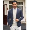 COOFANDY Men’s Casual Blazer Jacket One Button Suit Jackets Lightweight Knit Sport Coat(Grid-blue)